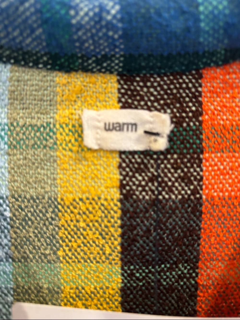 Warm Multicolor Plaid Mini Dress - Yellow Green Blue Orange Pink - Picture 3 of 5